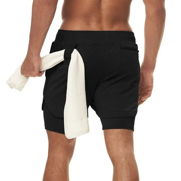 Shorts de compressão 2 em 1 para homens