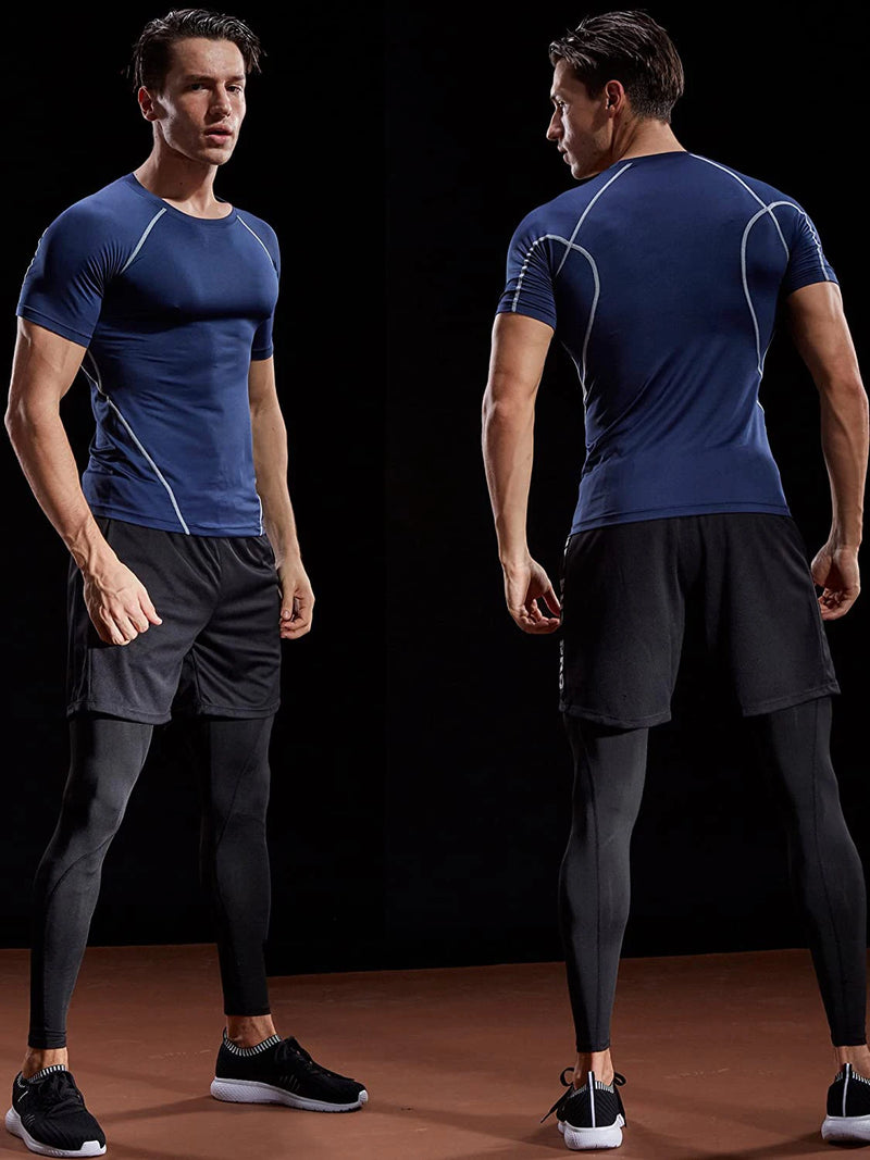 2023 Compression T Shirt Men Summer Sportswear Running T-shirt Elastic Quick Dry Sport Tops Tee Athletic Gym Workout Shirts Men